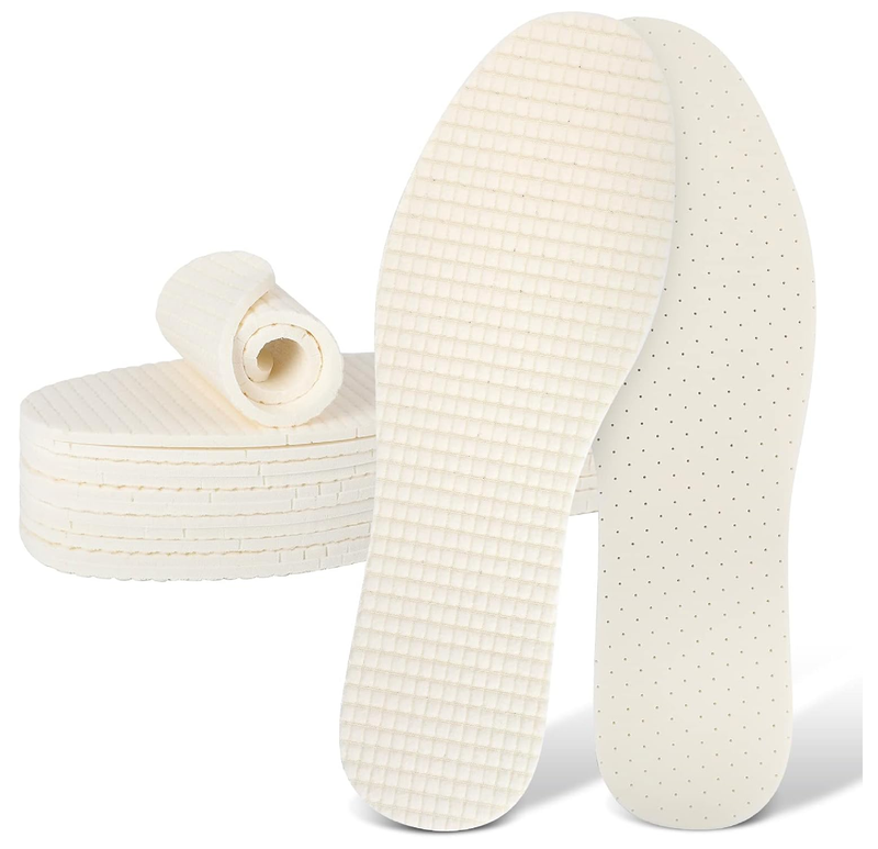 6 Pairs Barefoot Shoe Insoles,Breathable Shoes Inserts,Latex Foam Insoles,Washable and Cuttable,Replacement Insoles