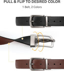 CHAOREN Reversible Belt Men | Black/Brown | 1.25" Dress Belt — 2