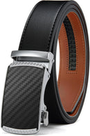 CHAOREN Men's Leather Ratchet Belt | Black Carbon Fiber | 35mm — 1