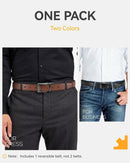 CHAOREN Reversible Belt Men | Black/Dark Brown | 1.25" Dress Belt — 4