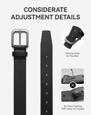 CHAOREN Mens Leather Belt 35mm for Jeans | Black / Gun — 4