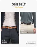 CHAOREN Reversible Belt Men | Black/Orange Brown | 1.25" Dress Belt — 2