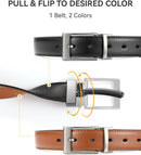 CHAOREN Reversible Belt Men | Black/Orange Brown | 1.25" Dress Belt — 5