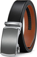 CHAOREN Men's Leather Ratchet Belt | Black Silver | 35mm — 1