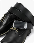 CHAOREN Men's Leather Ratchet Belt | Black Silver | 35mm — 4