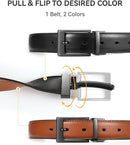 CHAOREN Reversible Belt Men | Black/Tan | 1.25" Dress Belt — 2