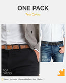 CHAOREN Reversible Belt Men | Black/Tan | 1.25" Dress Belt — 4