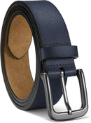 CHAOREN Mens Leather Belt 35mm for Jeans | Blue H / Black — 1