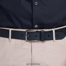 CHAOREN Mens Leather Belt 35mm for Jeans | Blue H / Black — 2
