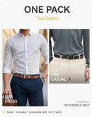 CHAOREN Reversible Belt Men | Bright Sliver-black/Brown | 1.25" Dress Belt — 4