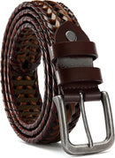 CHAOREN Mens Leather Belt 35mm for Jeans | Brown / Distressed Gun — 1