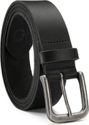 CHAOREN Mens Leather Belt 35mm for Jeans | Carbon Black / Distressed Gun — 1