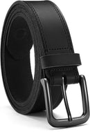 CHAOREN Mens Leather Belt 35mm for Jeans | Carbon Black / Gun — 1