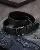 CHAOREN Mens Leather Belt 35mm for Jeans | Carbon Black / Gun — 4