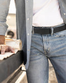 CHAOREN Men's Leather Ratchet Belt | Carbon Fiber Anodized / Full Grain Black | 35mm — 3