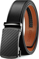 CHAOREN Men's Leather Ratchet Belt | Carbon Fiber / Black | 35mm — 1