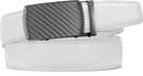 CHAOREN Men's Leather Ratchet Belt | Carbon Fiber / Golf White | 35mm — 3