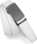 CHAOREN Men's Leather Ratchet Belt | Carbon Fiber / Golf White | 35mm — 4