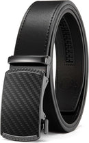 CHAOREN Men's Leather Ratchet Belt | Carbon Fiber Gun / Black | 35mm — 1