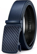 CHAOREN Men's Leather Ratchet Belt | Carbon Fiber / Navy | 35mm — 1