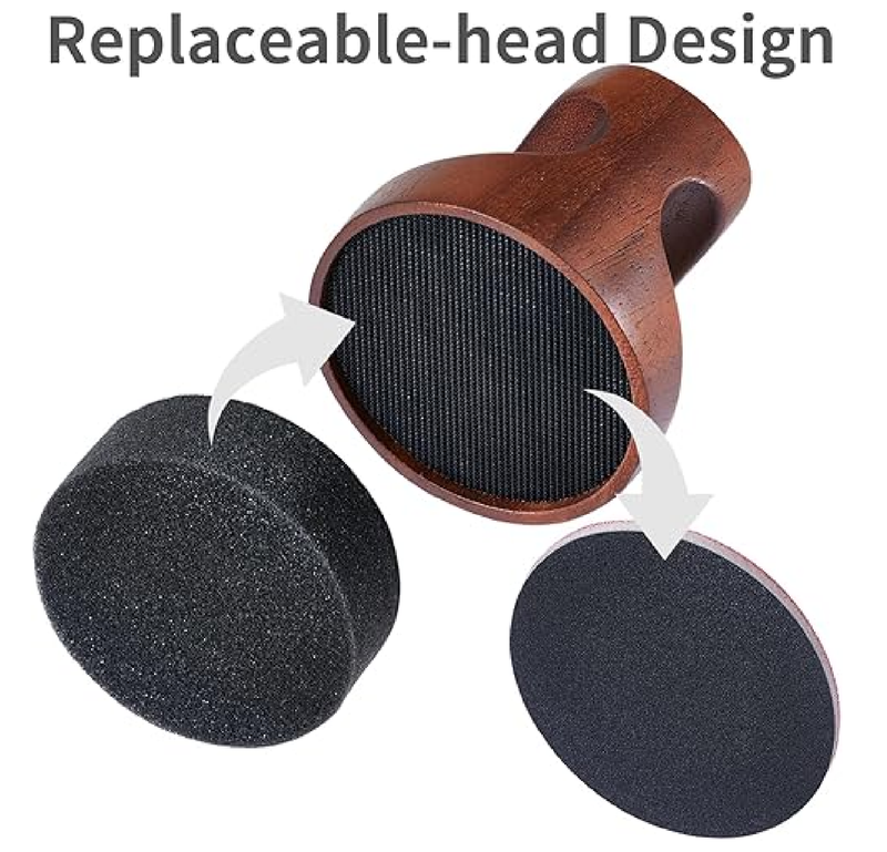 Food Grade Cutting Board Care Kit - Reusable Sponges & Sandpapers, Soild Wood Handle Applicator, 7oz Beeswax Wax