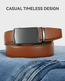 CHAOREN Men's Leather Ratchet Belt | Charcoal Depiction / Brown Tan | 35mm — 5