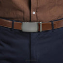 CHAOREN Men's Leather Ratchet Belt | Charcoal Depiction / Cognac | 35mm — 2