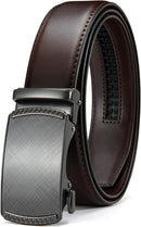 CHAOREN Men's Leather Ratchet Belt | Charcoal Depiction / Dark Brown | 35mm — 1