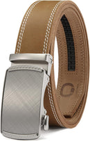 CHAOREN Men's Leather Ratchet Belt | Charcoal Depiction / Full Grain Brown | 35mm — 1