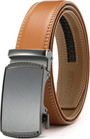 CHAOREN Men's Leather Ratchet Belt | Charcoal Depiction / Light Brown | 35mm — 1