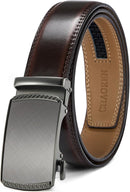 CHAOREN Men's Leather Ratchet Belt | Charcoal Depiction / Mahogany | 35mm — 1
