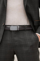 CHAOREN Men's Leather Ratchet Belt | Charcoal Depiction / Mahogany | 35mm — 2