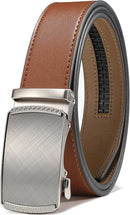 CHAOREN Men's Leather Ratchet Belt | Charcoal Depiction Silver / Tan | 35mm — 1