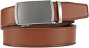 CHAOREN Men's Leather Ratchet Belt | Charcoal Depiction Silver / Tan | 35mm — 5