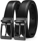 CHAOREN Reversible Belt Men | Classic Black/Twill Black | 1.25" Dress Belt — 1