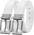 CHAOREN Reversible Belt Men | Classic White/Twill White | 1.25" Dress Belt — 1