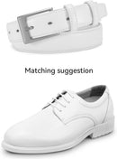 CHAOREN Mens Leather Gift Belt | Classic White | 1 1/8" — 4