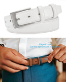 CHAOREN Mens Leather Gift Belt | Classic White | 1 1/8" — 5