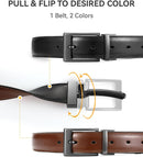 CHAOREN Reversible Belt Men | Cognac/Black | 1.25" Dress Belt — 2