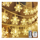 colcutee Christmas Snowflake Lights, 20ft 40LED 8 Modes & Timer Battery Operated Christmas Fairy Lights with Remote Control