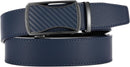 CHAOREN Men's Leather Ratchet Belt | Curved Carbon Fiber / Blue | 35mm — 5