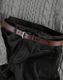 CHAOREN Mens Leather Belt 35mm for Jeans | Dark Brown / Gun — 2
