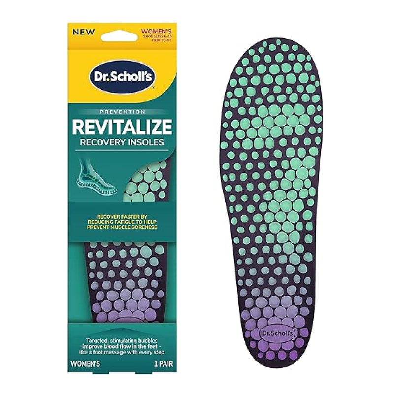 Dr. Scholl's Revitalize Recovery Insole Orthotics, Improve Recovery Fast, Reduce Fatigue, Stress, Soreness, Trim to Fit Inserts for Any Shoes, Athletic, Running, Slippers, Casual, Women 6-10, 1 Pair