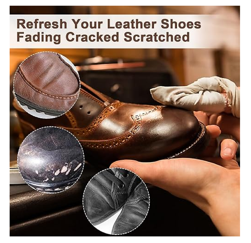 15Pcs Shoe Polish Kit, Leather Shoe Care Cleaning Kit Black Brown Neutral Shoe Oil Gentle Care Boot Shoe Shine Kit for Men & Women