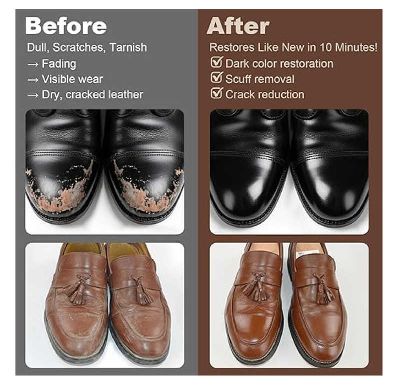 15Pcs Shoe Polish Kit, Leather Shoe Care Cleaning Kit Black Brown Neutral Shoe Oil Gentle Care Boot Shoe Shine Kit for Men & Women