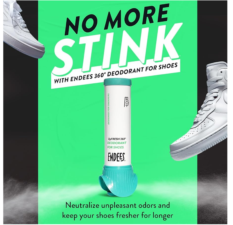 endees UpFresh 360° Shoe Deodorizer Spray - Foot Odor Eliminator Shoe Spray for Smelly Shoes, Feet, Sneakers, Boots, Athletes Gym Bags, Stinky Smell Elimination Deodorant,