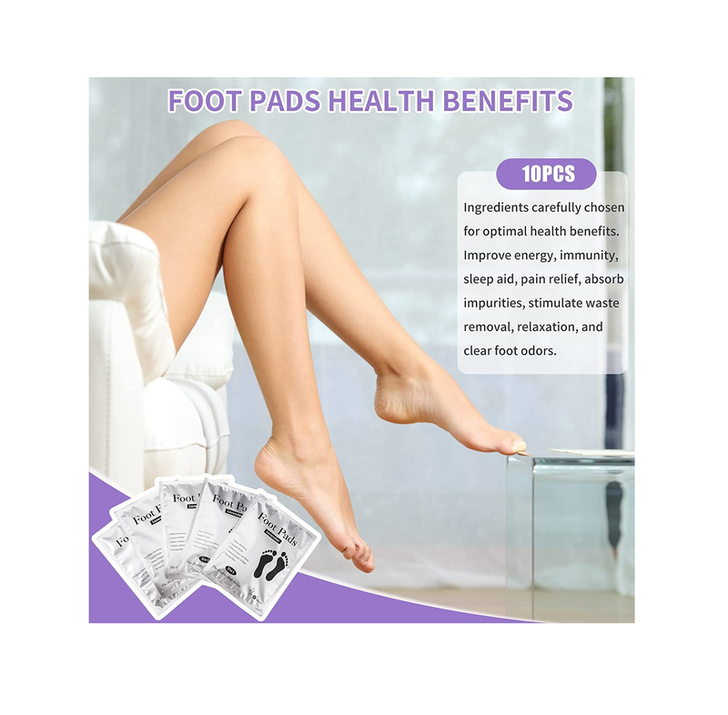 Foot Pads10 Packs Lavender Foot Care Bamboo Vinegar Extract 2 in 1 Better Sleep Improving