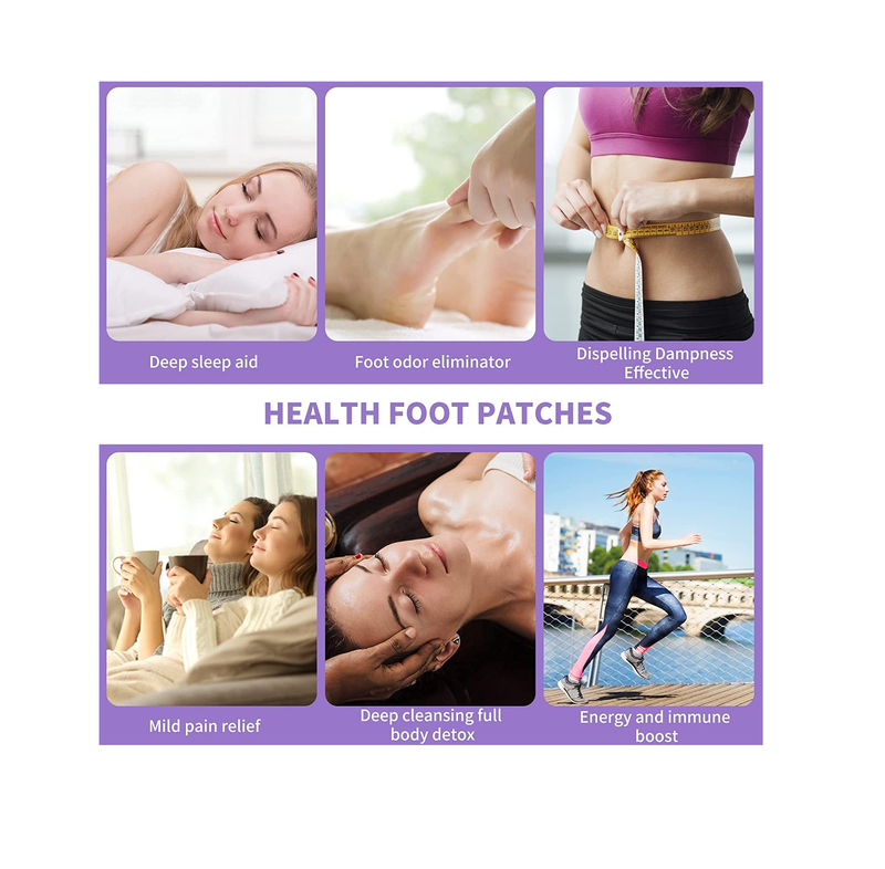 Foot Pads10 Packs Lavender Foot Care Bamboo Vinegar Extract 2 in 1 Better Sleep Improving