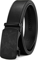CHAOREN Men's Leather Ratchet Belt | Forged Texture / Black | 35mm — 1