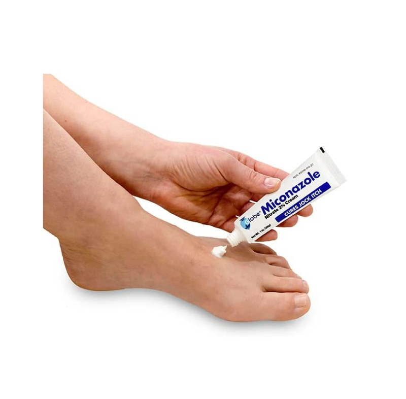 Globe Miconazole Nitrate 2% Antifungal Cream Cures Most Athletes Foot Jock Itch Ringworm 1 OZ Tube